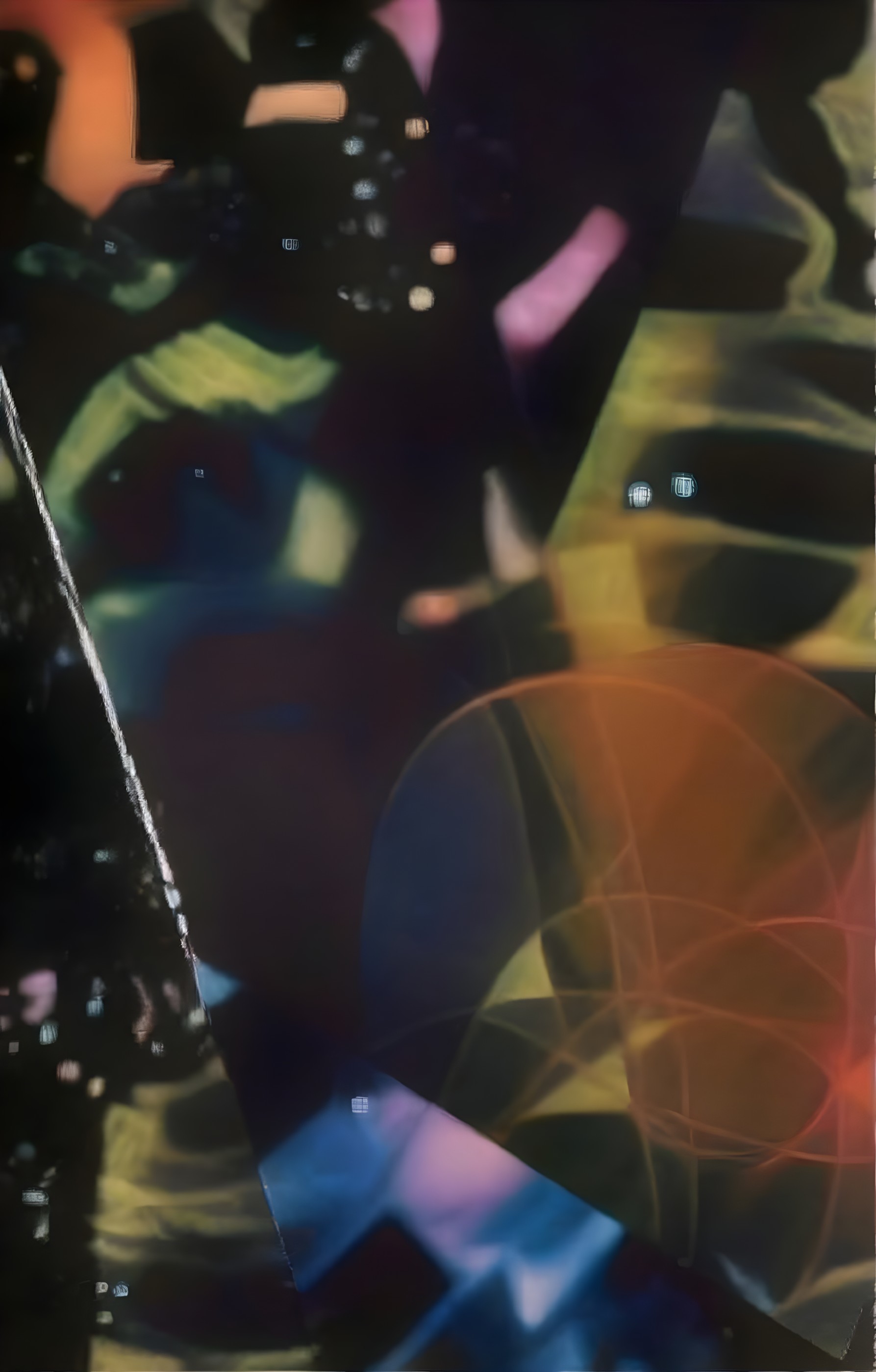 Abstract Composition with Swirling Patterns and Colors