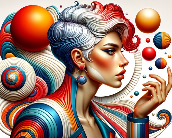 Vibrant Portrait of Woman with Colorful Accessories