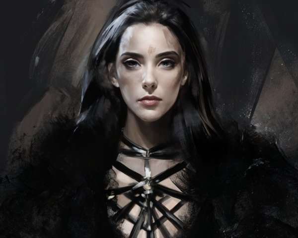 Portrait of a Woman in Dramatic Outfit and Cloak