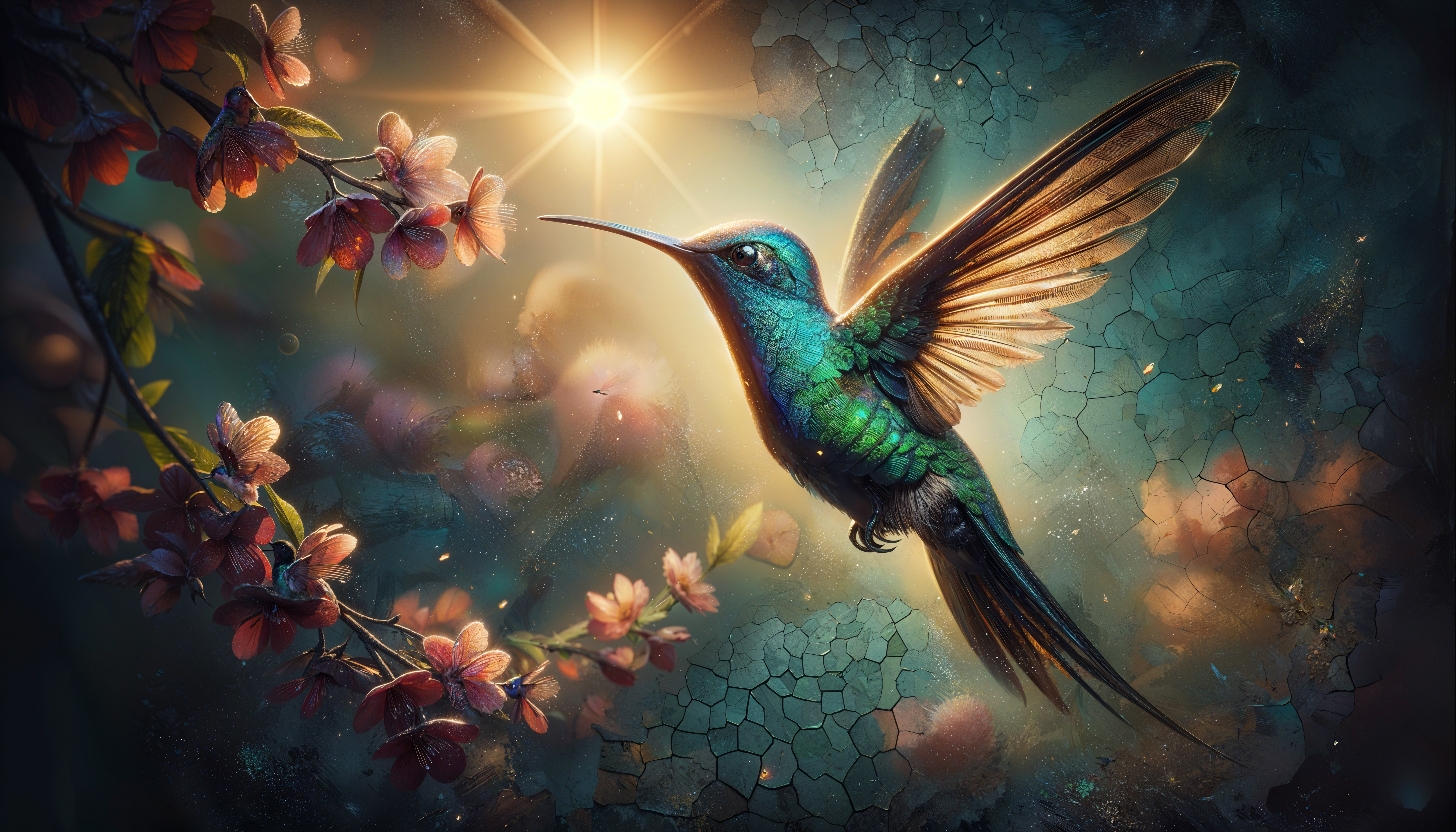 Iridescent Dreams: A Hummingbird in Full Splendor