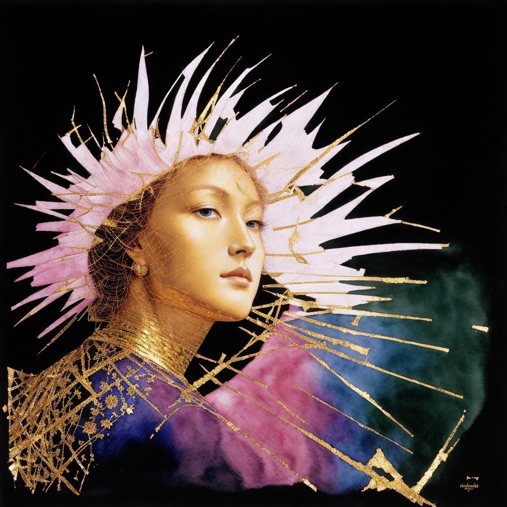 Portrait of a Woman with Ethereal Presence and Colors