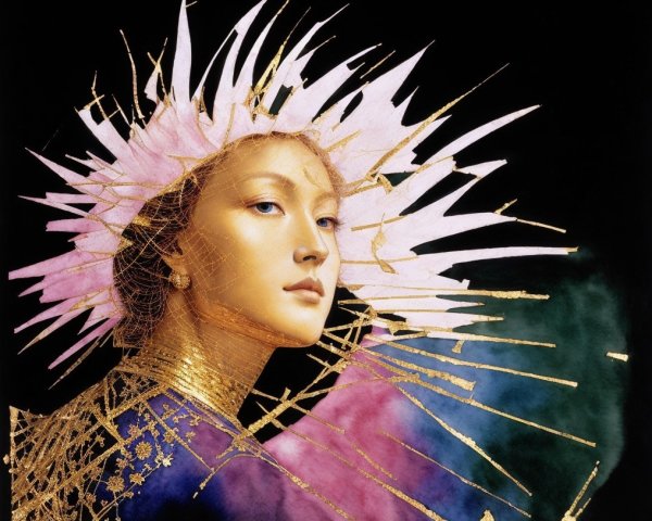 Portrait of a Woman with Ethereal Presence and Colors