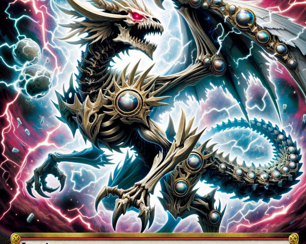Majestic Dragon-Like Creature with Lightning Elements