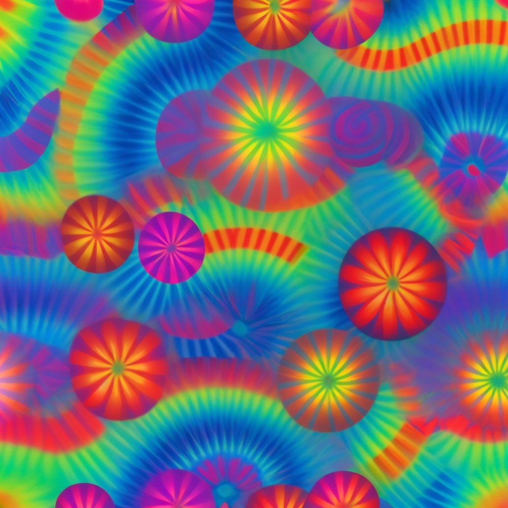 Vibrant Abstract Pattern with Colorful Swirls and Shapes