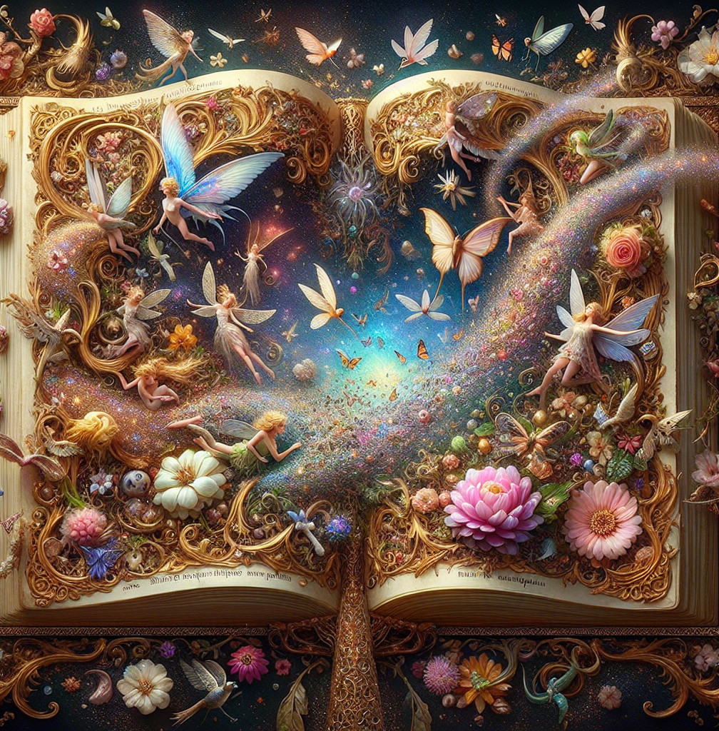 Whimsical Fantasy Scene from an Open Book