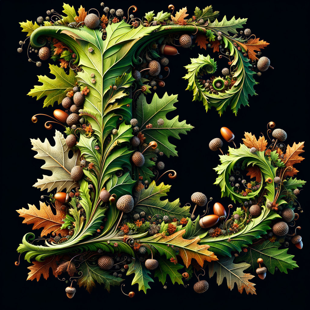 Intricate Design of Leaves, Acorns, and Berries
