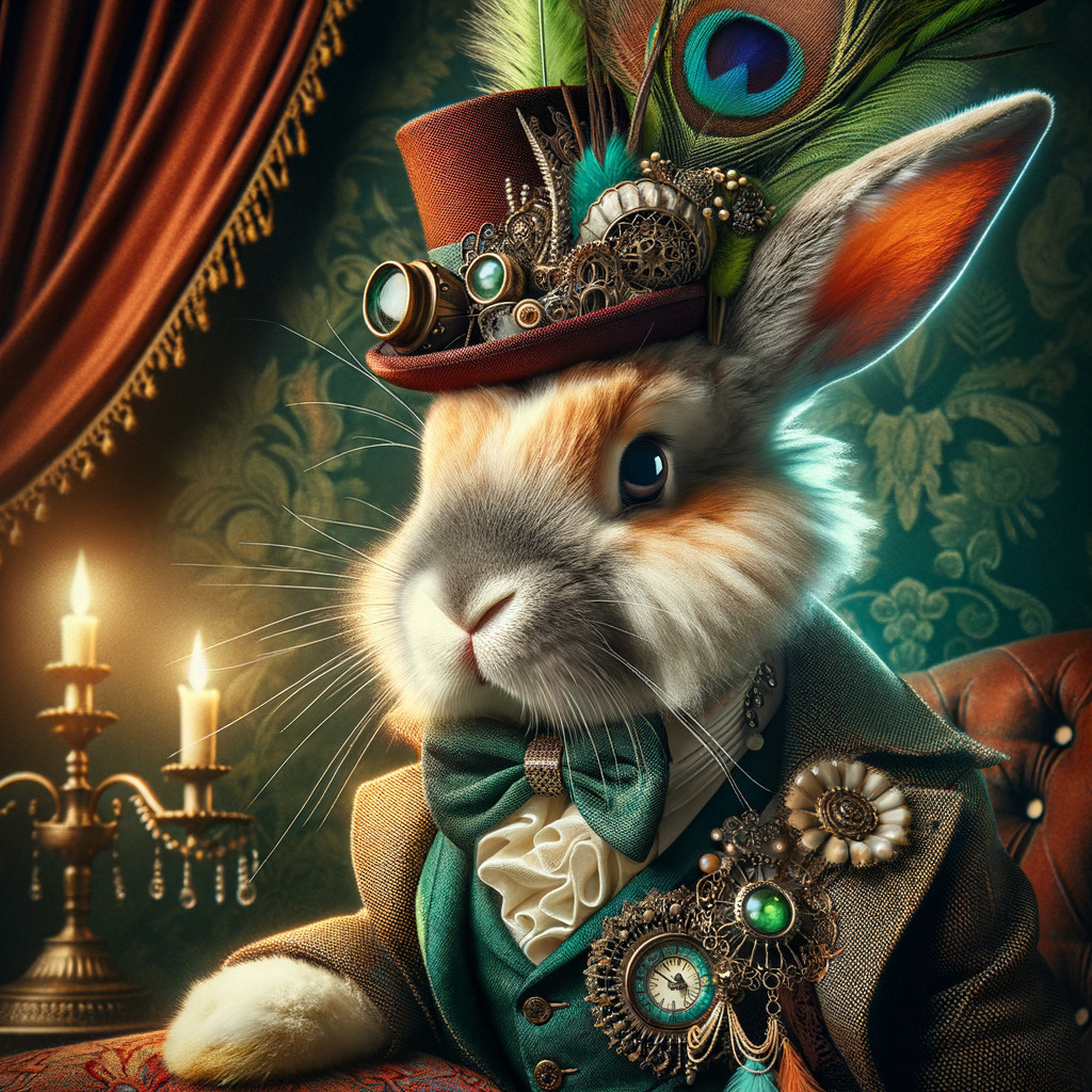 Sophisticated Rabbit in Lavish Outfit in Elegant Setting