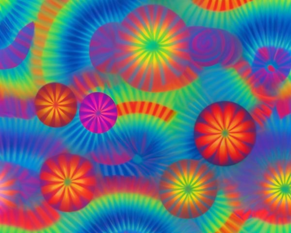 Vibrant Abstract Pattern with Colorful Swirls and Shapes