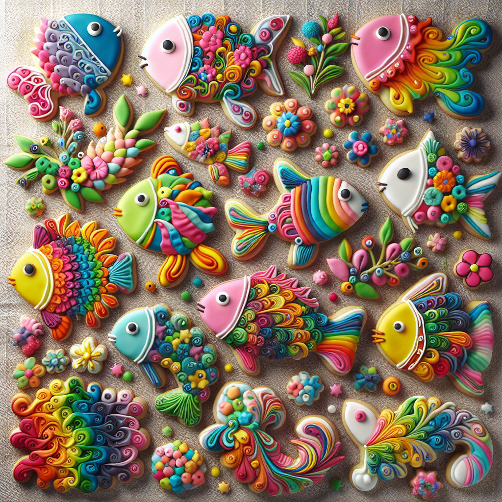 Colorful Fish Arrangement with Floral Elements