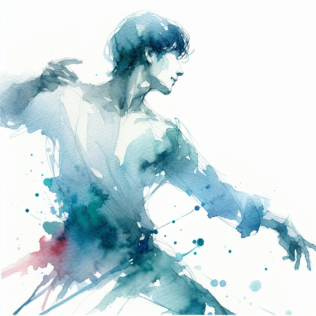 Watercolor Painting of a Dancer in Motion