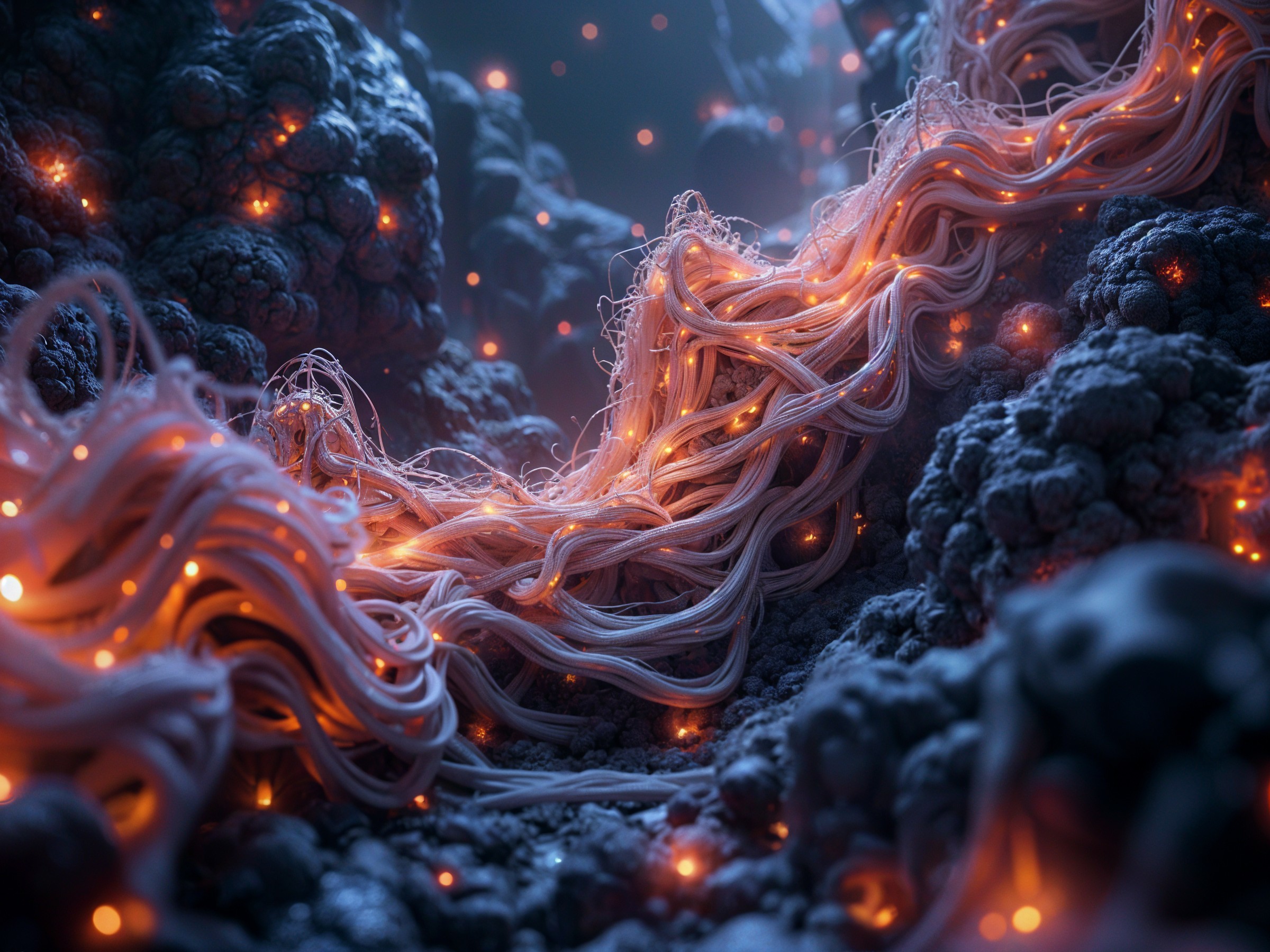 Vibrant Abstract Landscape with Cosmic Elements