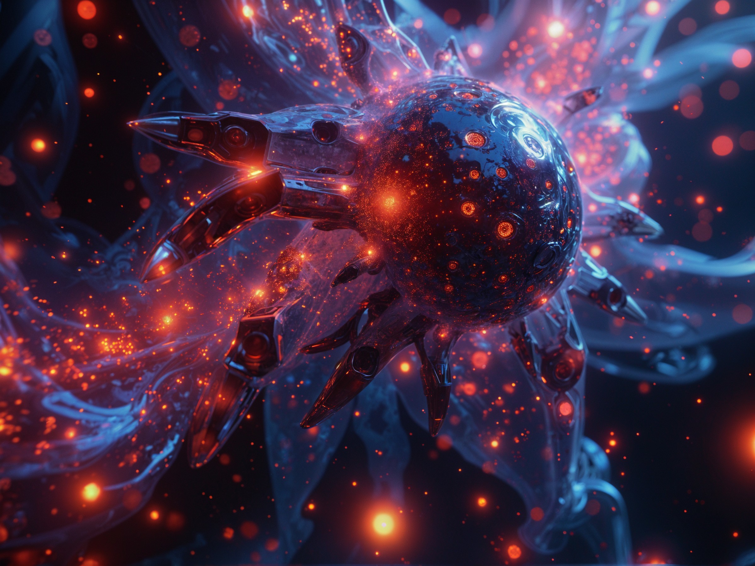 Futuristic Abstract Glowing Spherical Entity Design