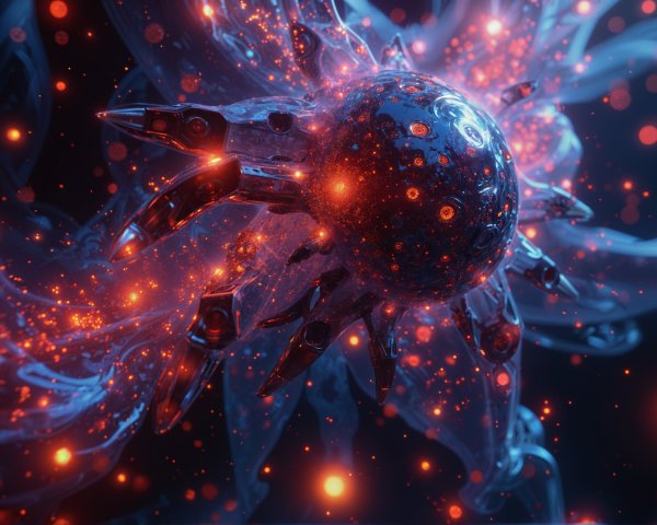 Futuristic Abstract Glowing Spherical Entity Design
