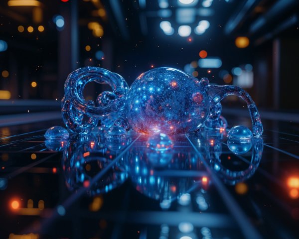 Futuristic Translucent Octopus Creature in Sci-Fi Setting