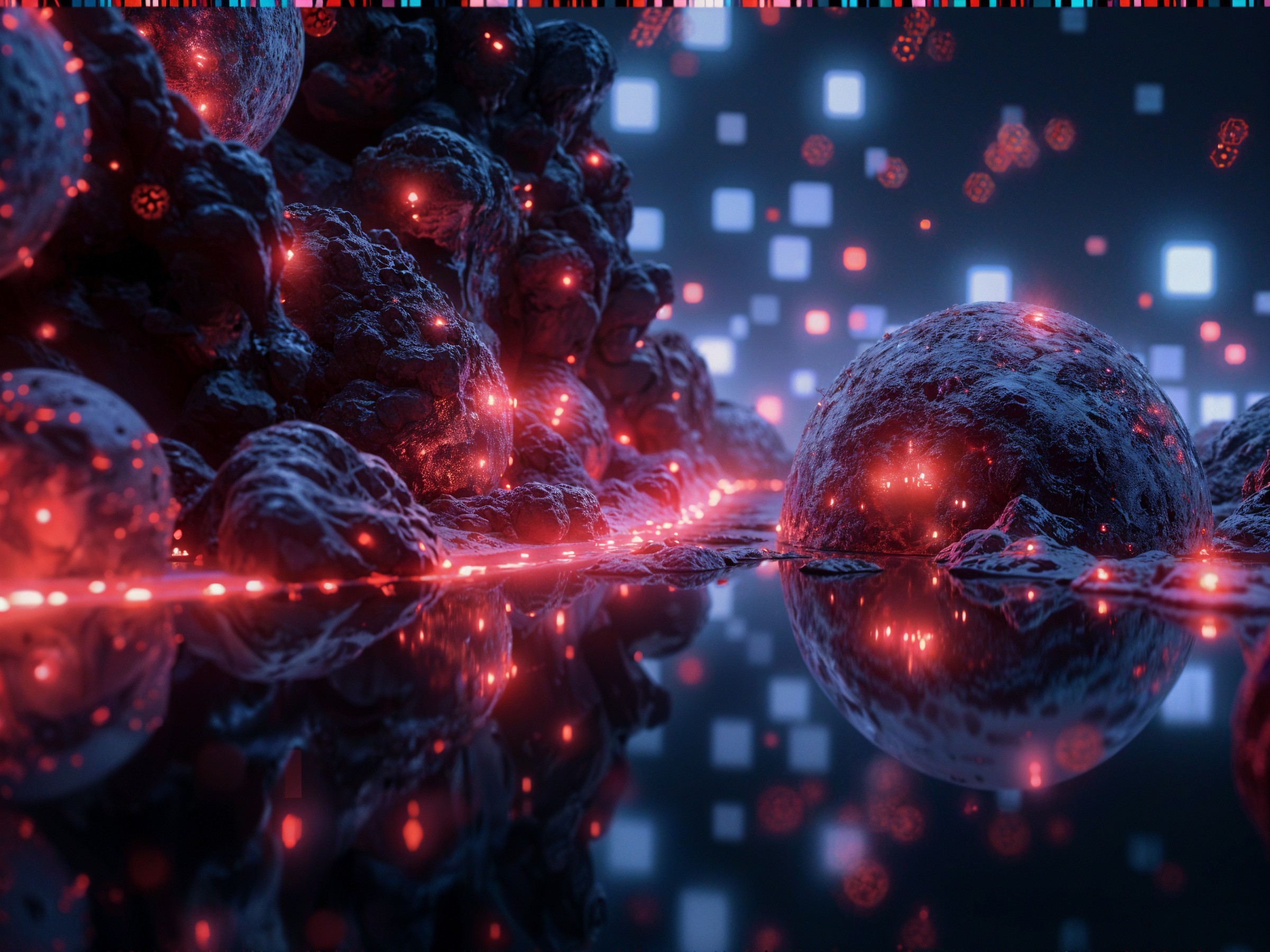 Surreal Abstract Microscopic World with Textured Surfaces