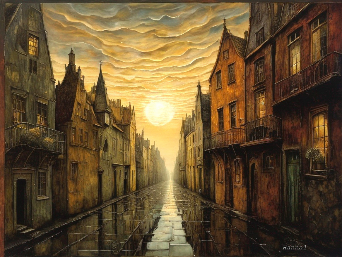 Narrow Cobblestone Street with Historic Architecture