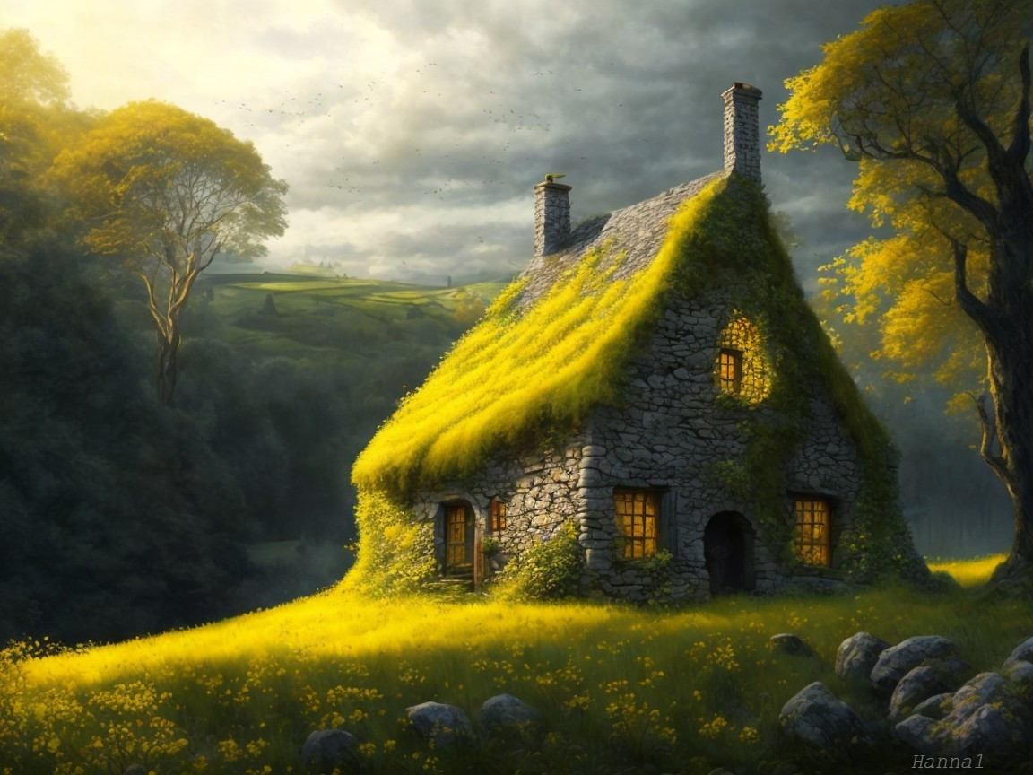 Charming Stone Cottage in Lush Green Landscape