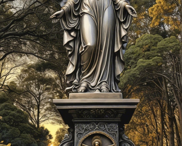 Majestic angel statue with detailed wings and robes