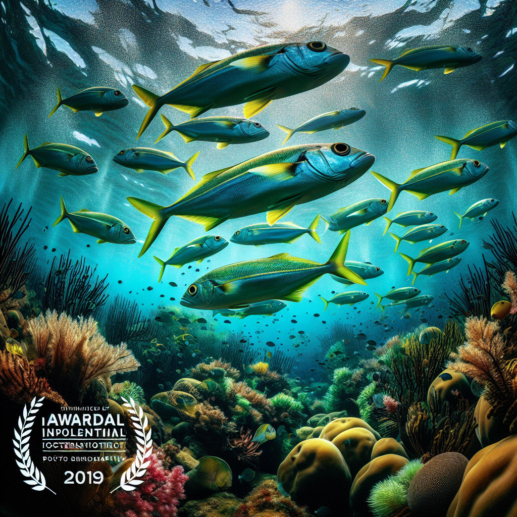 Vibrant Underwater Scene with Yellowfish and Coral Reefs