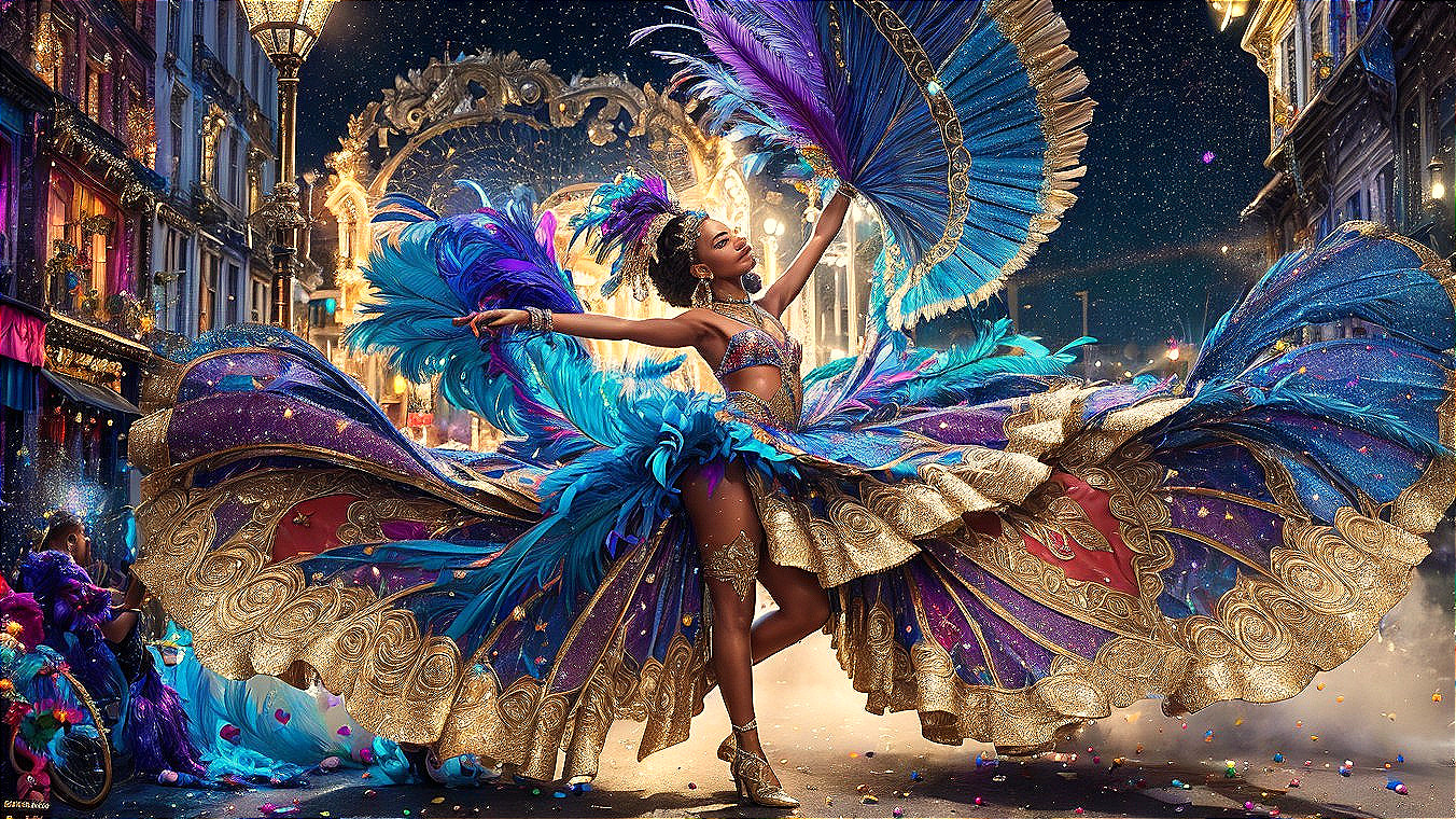 Elegant Dance Performance at a Colorful Festival