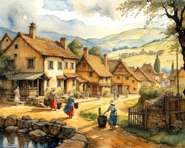 Charming Cottages in a Picturesque Rural Landscape