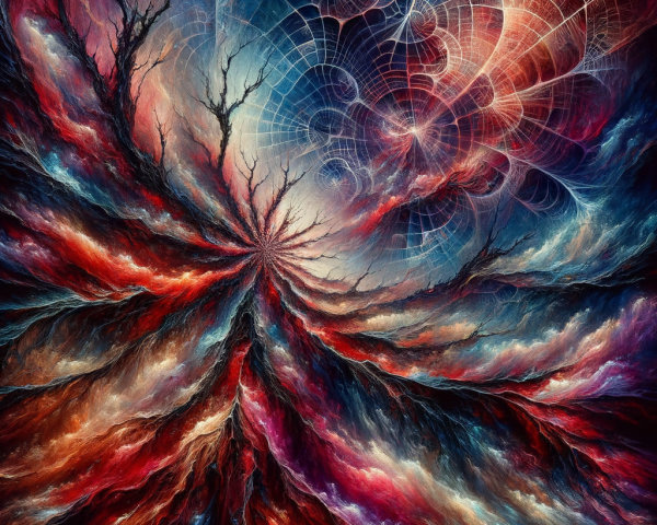 Abstract Cosmic Vortex with Vibrant Colors and Patterns