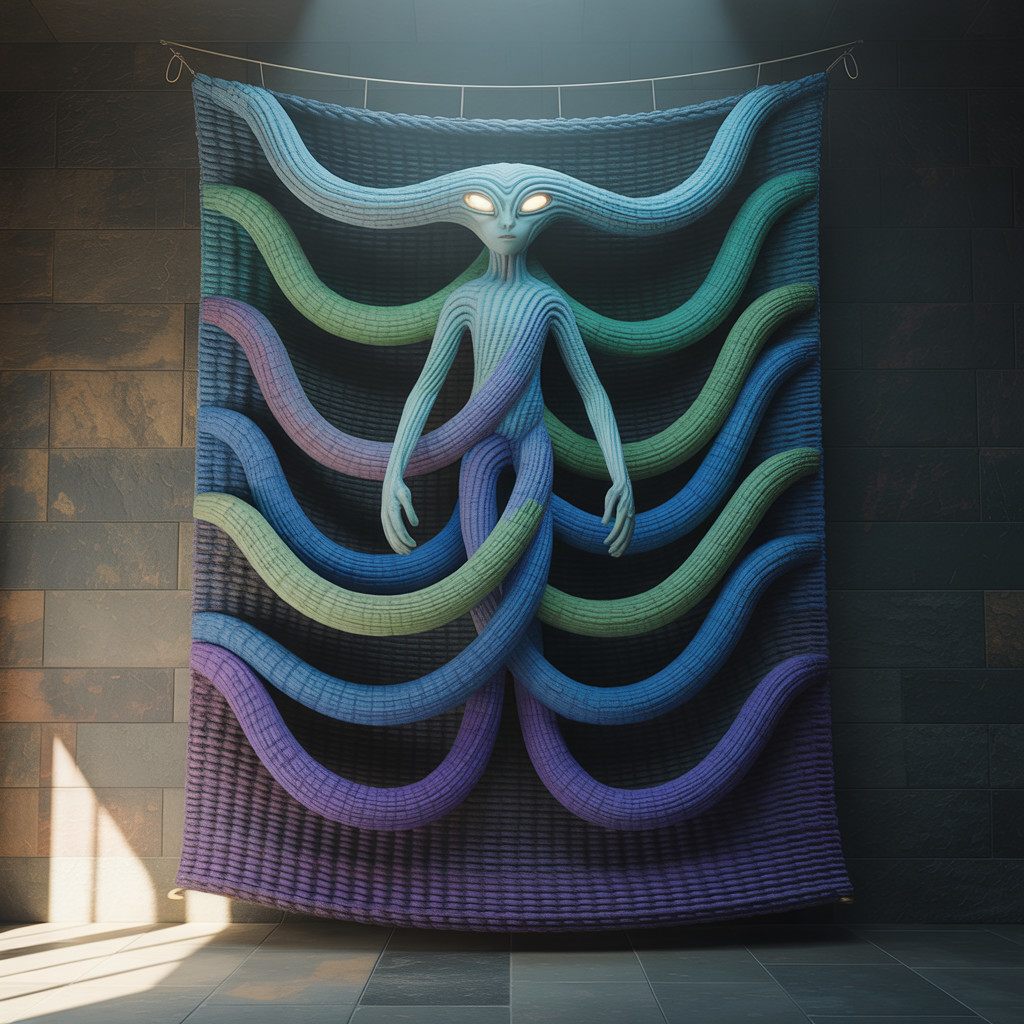 Vibrant Tapestry of an Alien Humanoid Figure