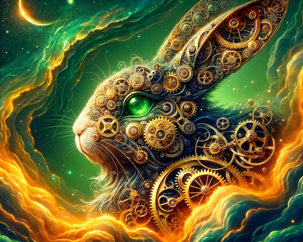 Mechanical Rabbit with Gears in Cosmic Setting