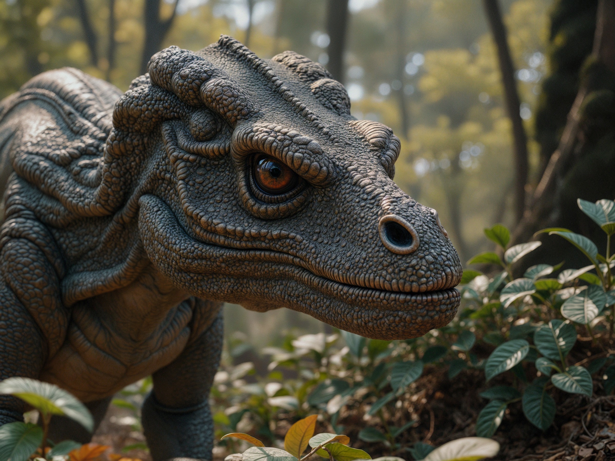 Realistic Dinosaur-like Creature in Lush Greenery