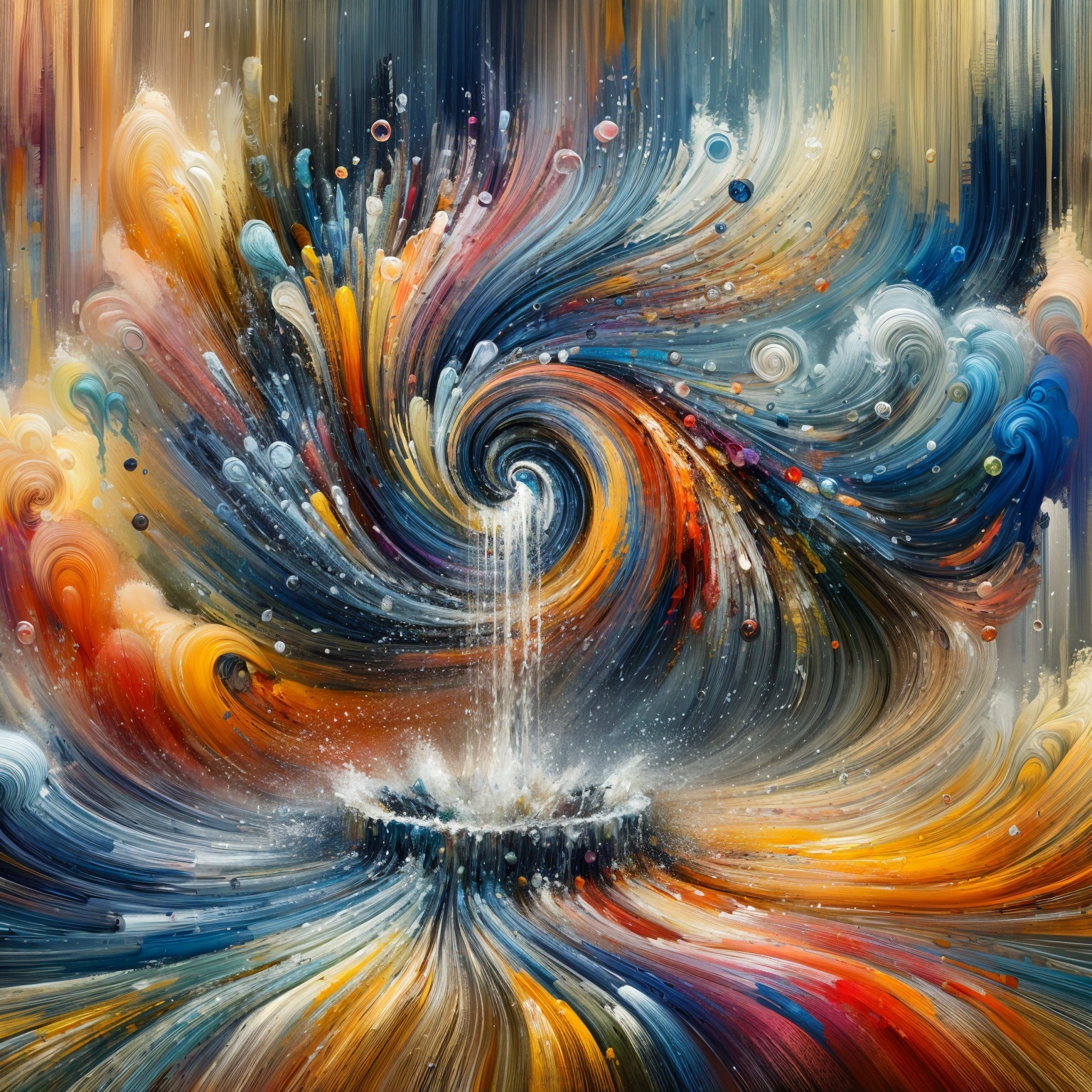 Vibrant Abstract Composition with Colorful Swirls