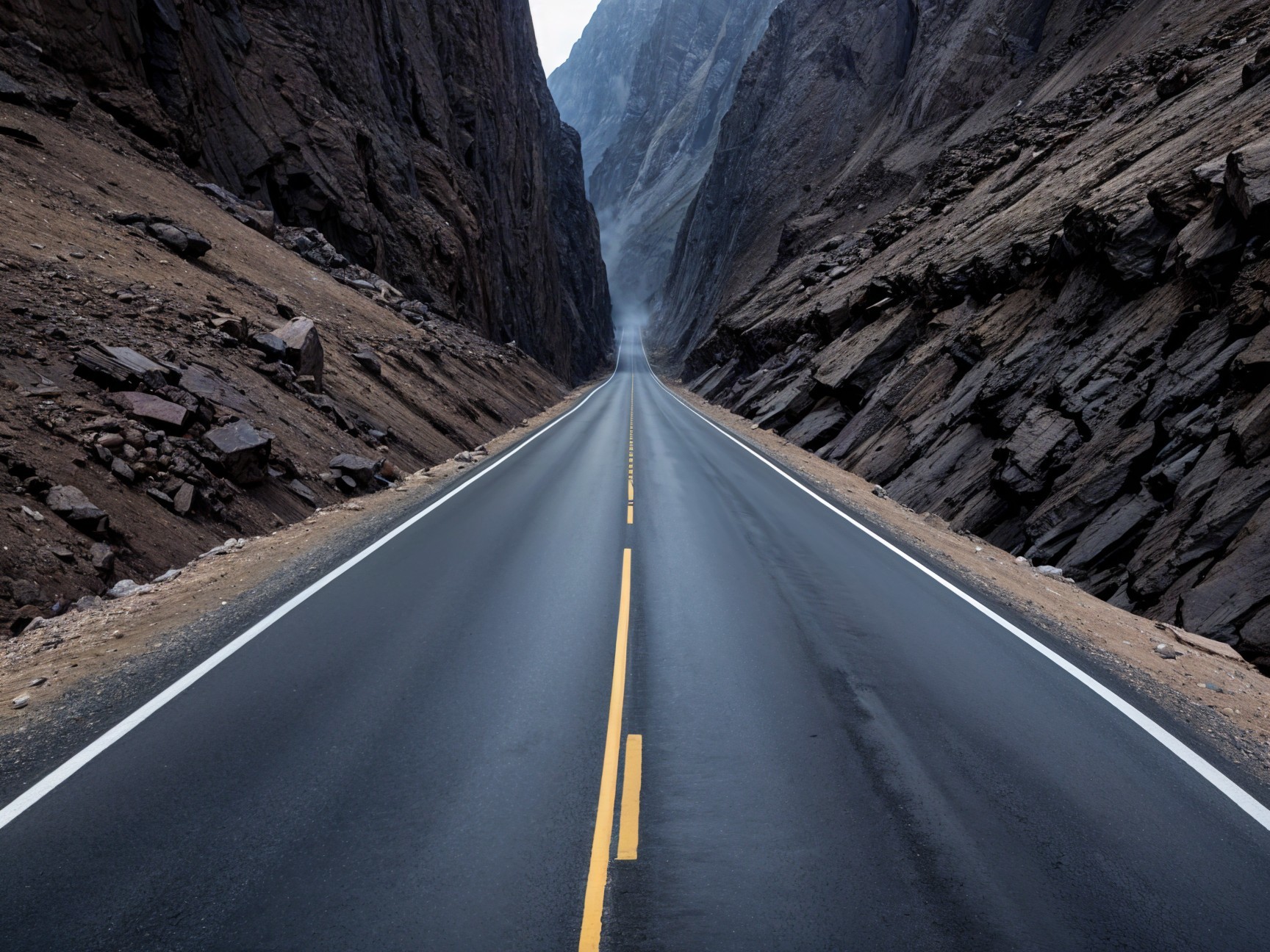 Winding Road Through Dramatic Canyon Landscape