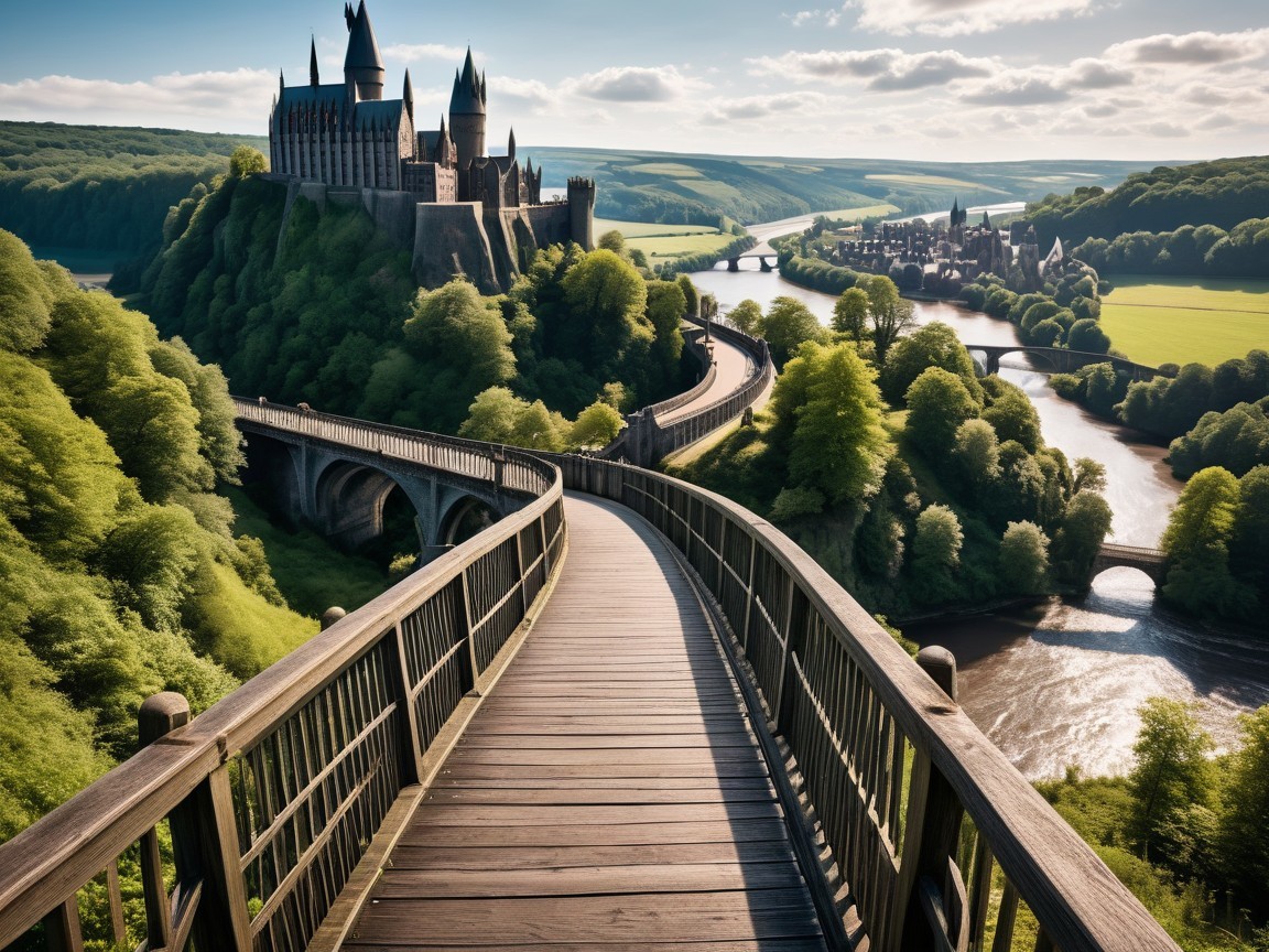 Majestic Castle on a Hill Surrounded by Nature