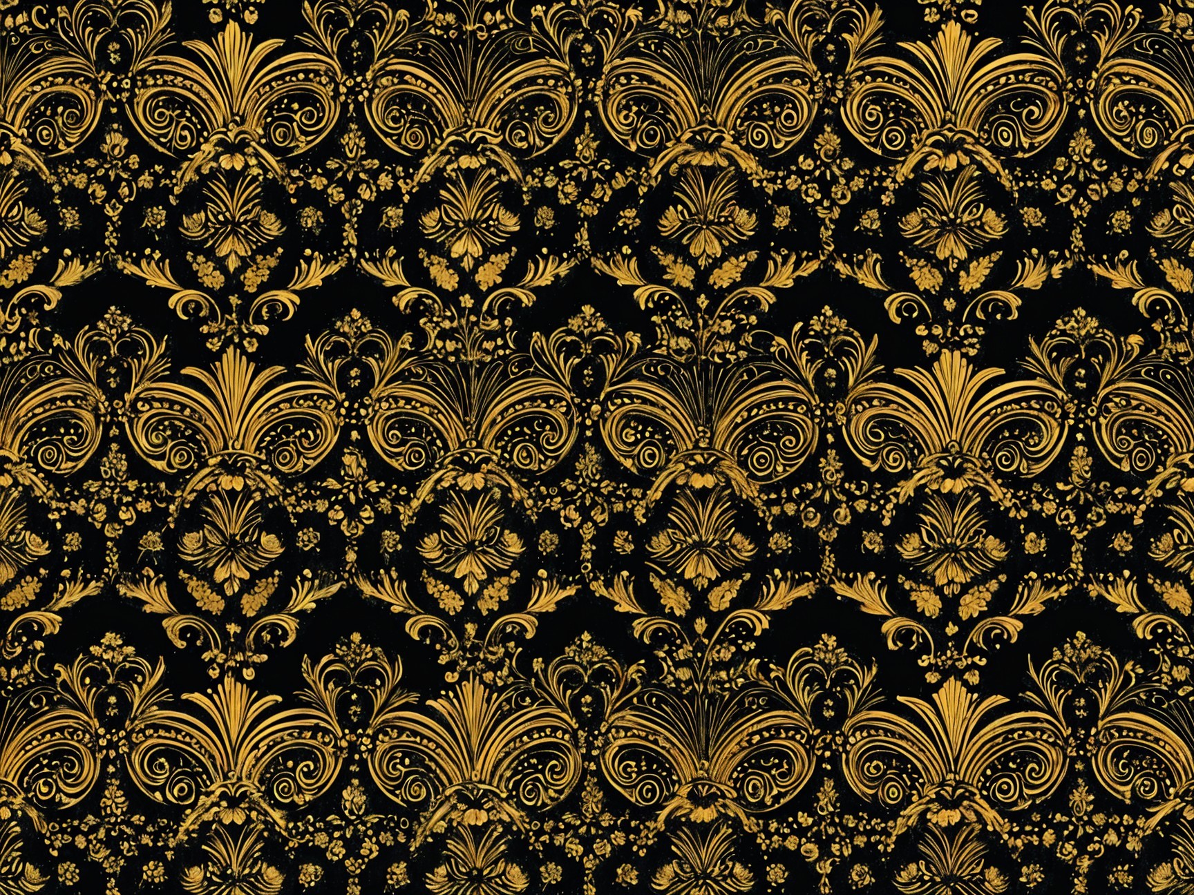 Luxurious Golden Floral Pattern on Black Background