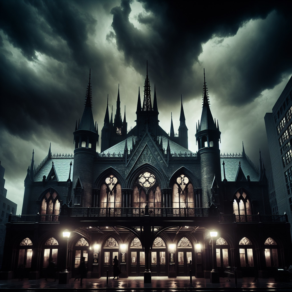 Gothic Castle with Spires Against Overcast Sky