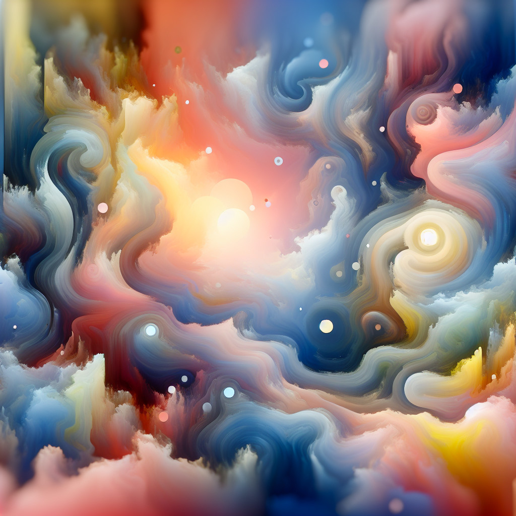Vibrant Abstract Cosmic Landscape with Pastel Colors