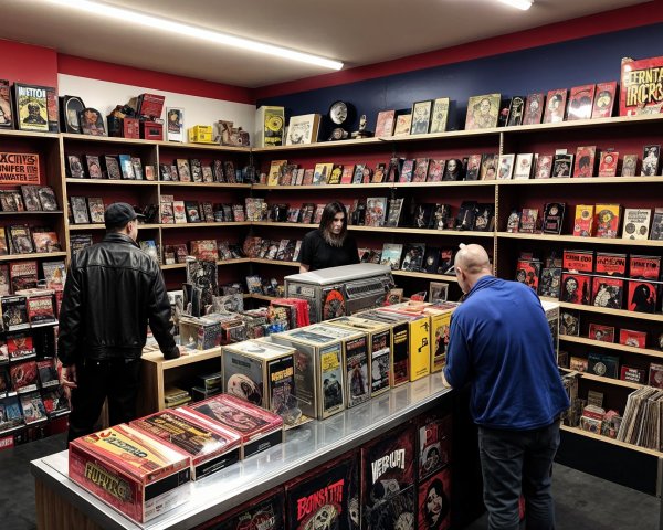 Cozy Vintage Comic Book Store with Colorful Merchandise