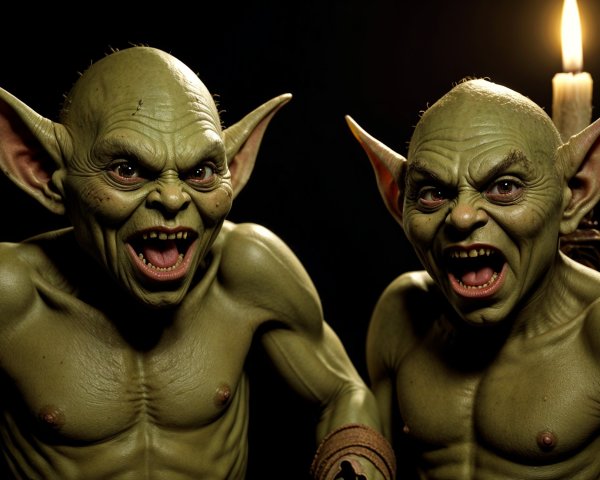 Green Goblin-Like Creatures with Fierce Expressions