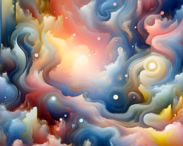 Vibrant Abstract Cosmic Landscape with Pastel Colors