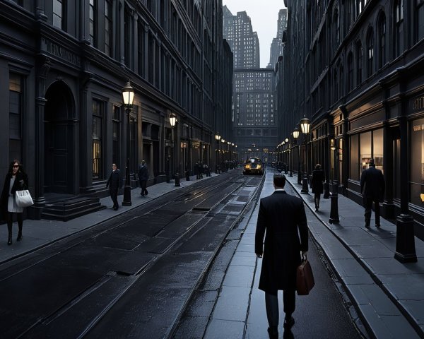 Moody Urban Street Scene with Vintage Atmosphere