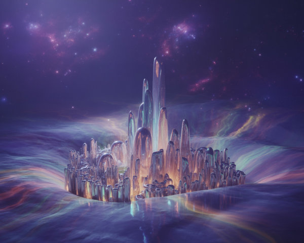 Crystalline Landscape in a Cosmic Sea with Nebulae