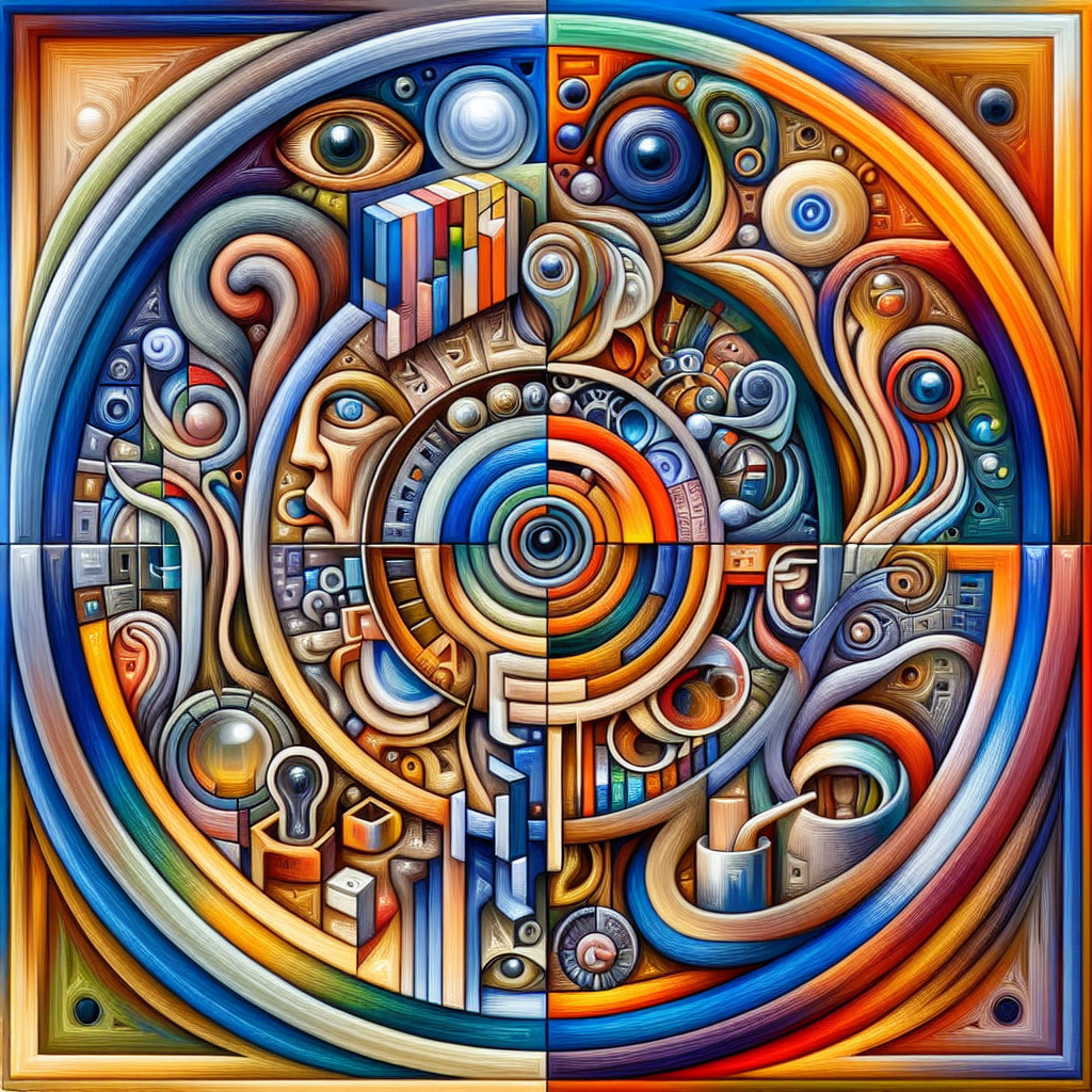 Vibrant Abstract Composition with Geometric Shapes