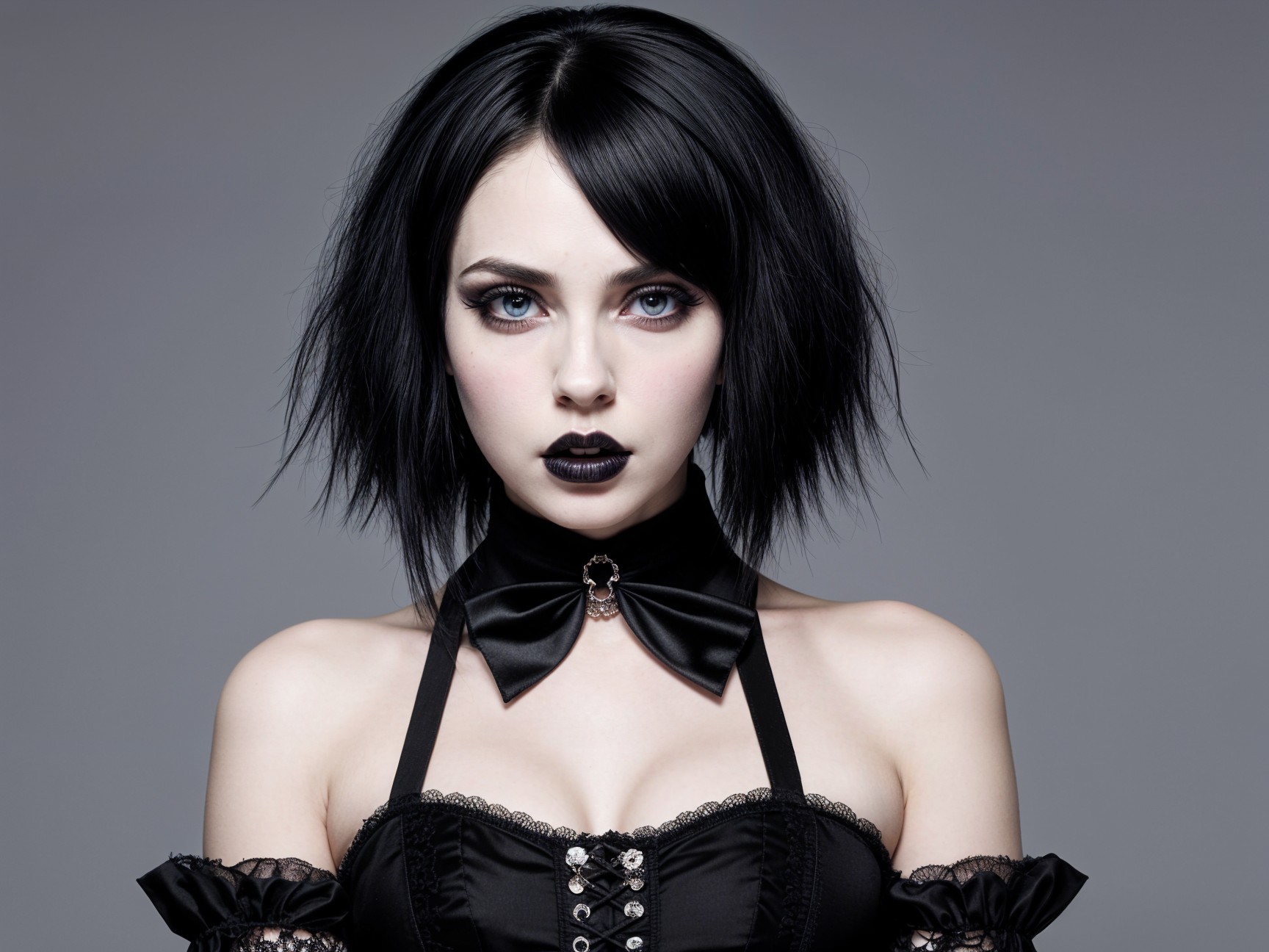 Gothic Portrait of a Young Woman with Dramatic Style