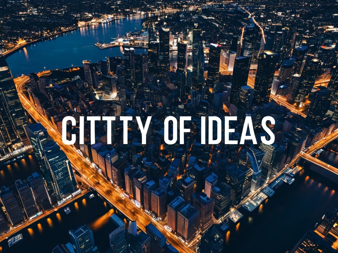 Aerial View of Vibrant Cityscape at Night