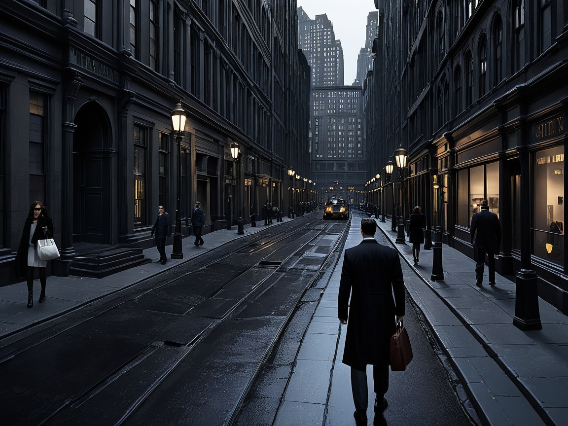 Moody Urban Street Scene with Vintage Atmosphere