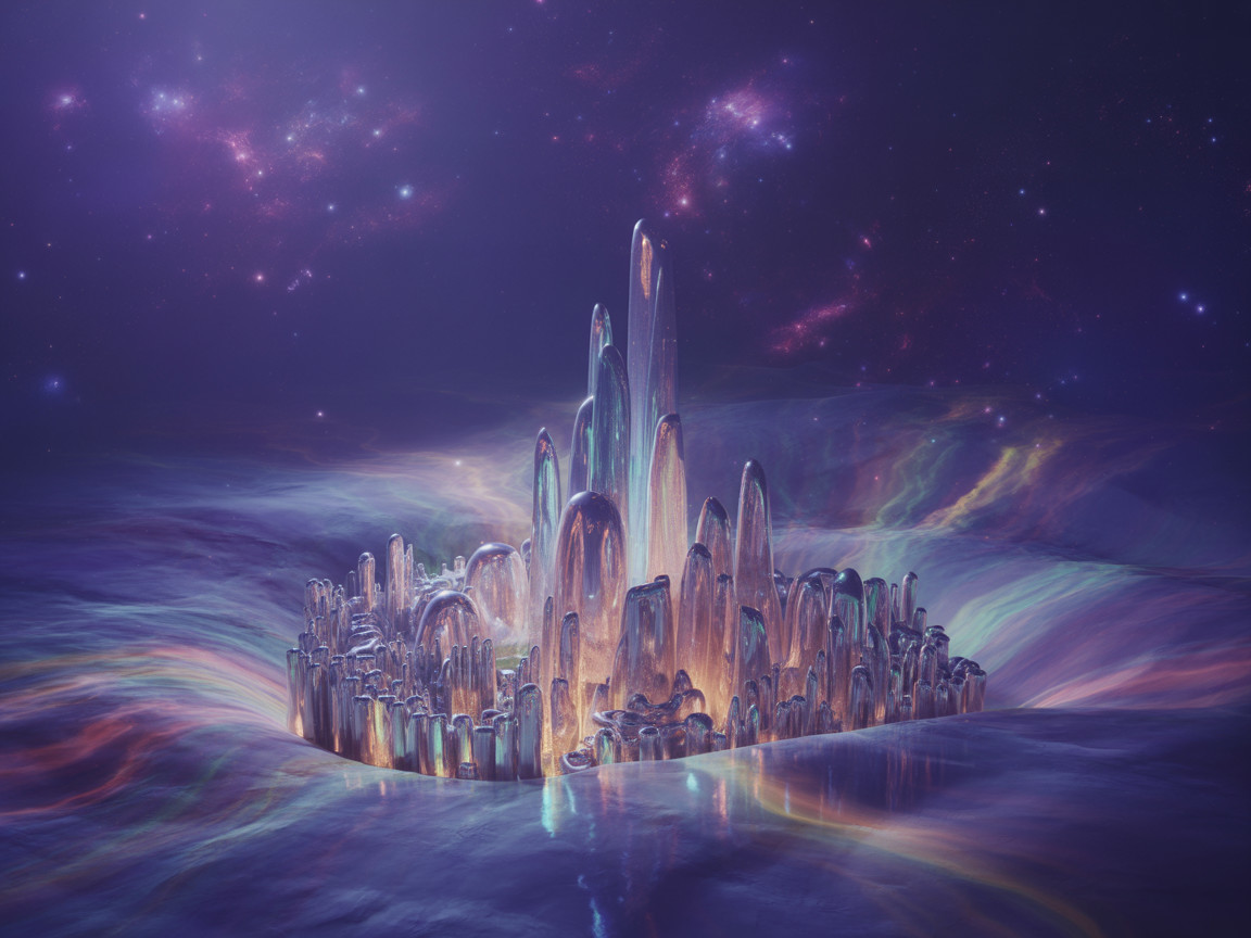 Crystalline Landscape in a Cosmic Sea with Nebulae