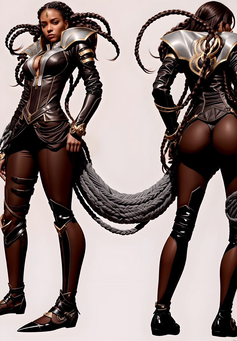 Stylized Female Character in Futuristic Outfit