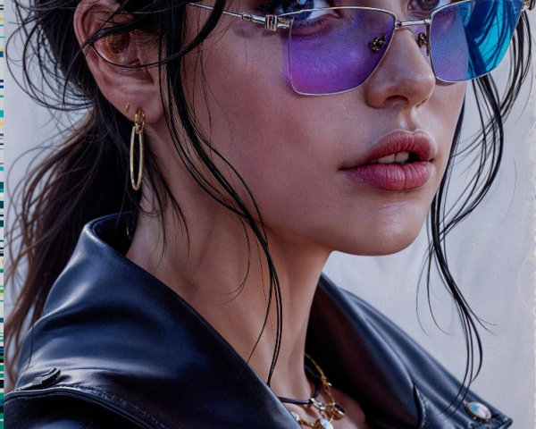 Portrait of a young woman in stylish urban fashion