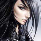 Portrait of a Young Woman with Edgy Style and Hair
