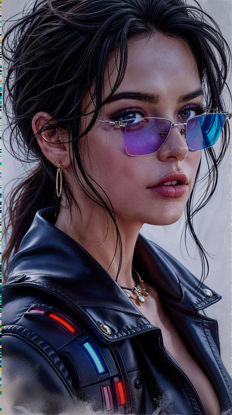 Portrait of a young woman in stylish urban fashion