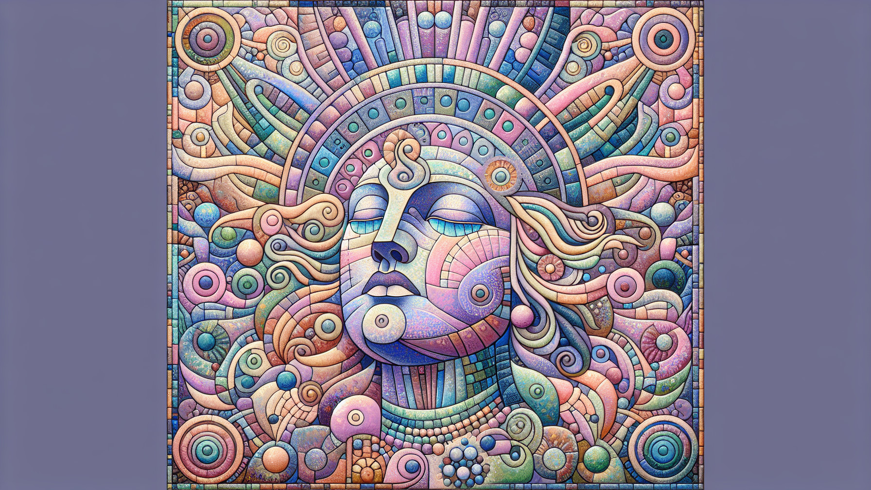 Abstract Representation of a Woman's Face in Pastels